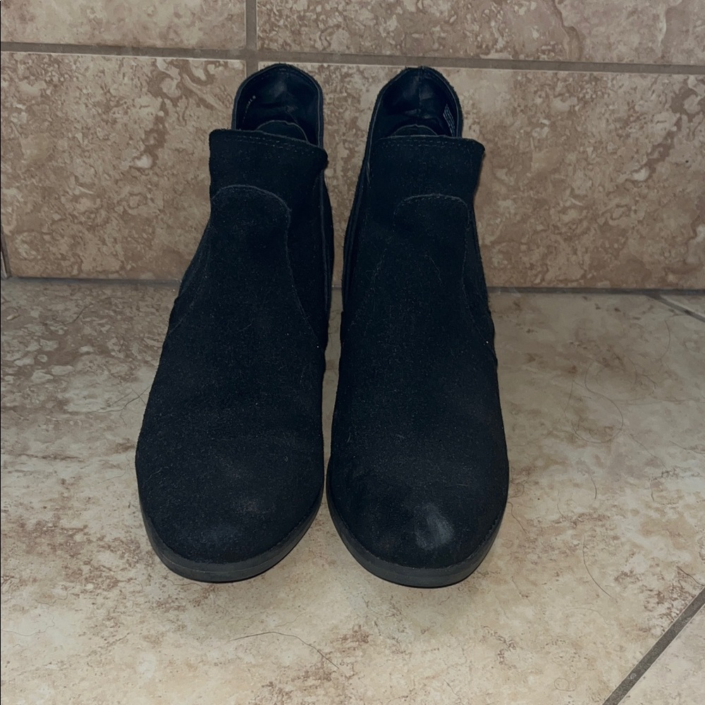 Me Too Black Suede Ankle Booties
